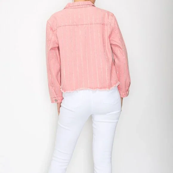 new ORIGMAI embellished jean denim jacket (4-colors) SM-2X classic rhinestones - Picture 11 of 16